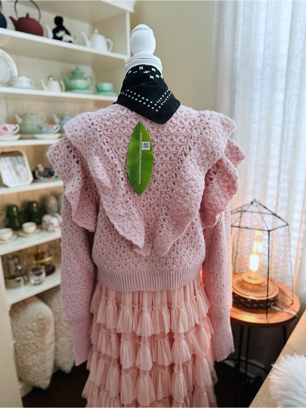 FARM Rio Pink Ruffle Knit Cardigan Size M Brand new with tag - Picture 2 of 4
